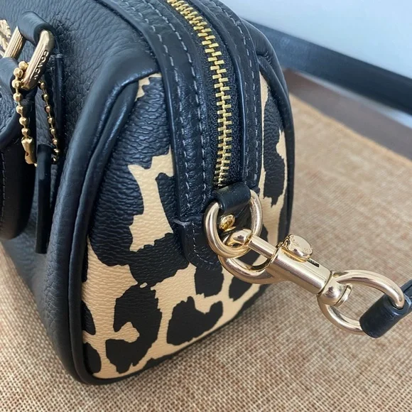 Coach Mini Rowan Crossbody with Leopard-Print Strap - Picture 3 of 7